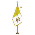 Papal Gold Aluminum Flag Deluxe Indoor Pole Set (3'x5')